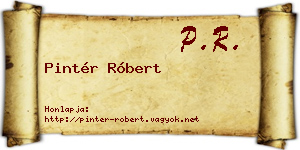 Pintér Róbert névjegykártya